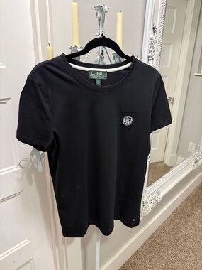 Ralph Lauren Black Short Sleeve Crewneck Tee with Crest Patch